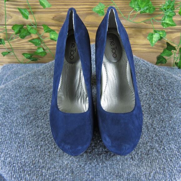 Me Too Women's Leeanna Platform Blue Suede Pump 7 Medium Gently Used 2025 - Picture 2 of 7